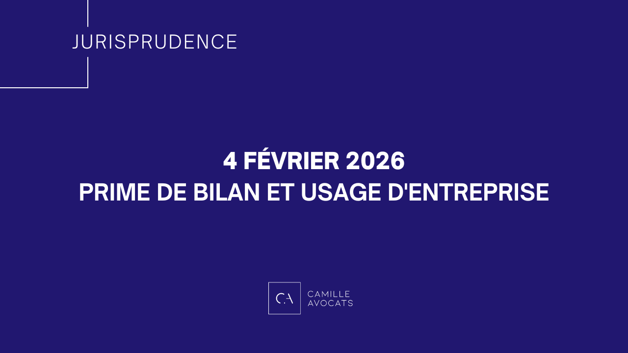 Jurisprudence - Prime de bilan et usage d’entreprise